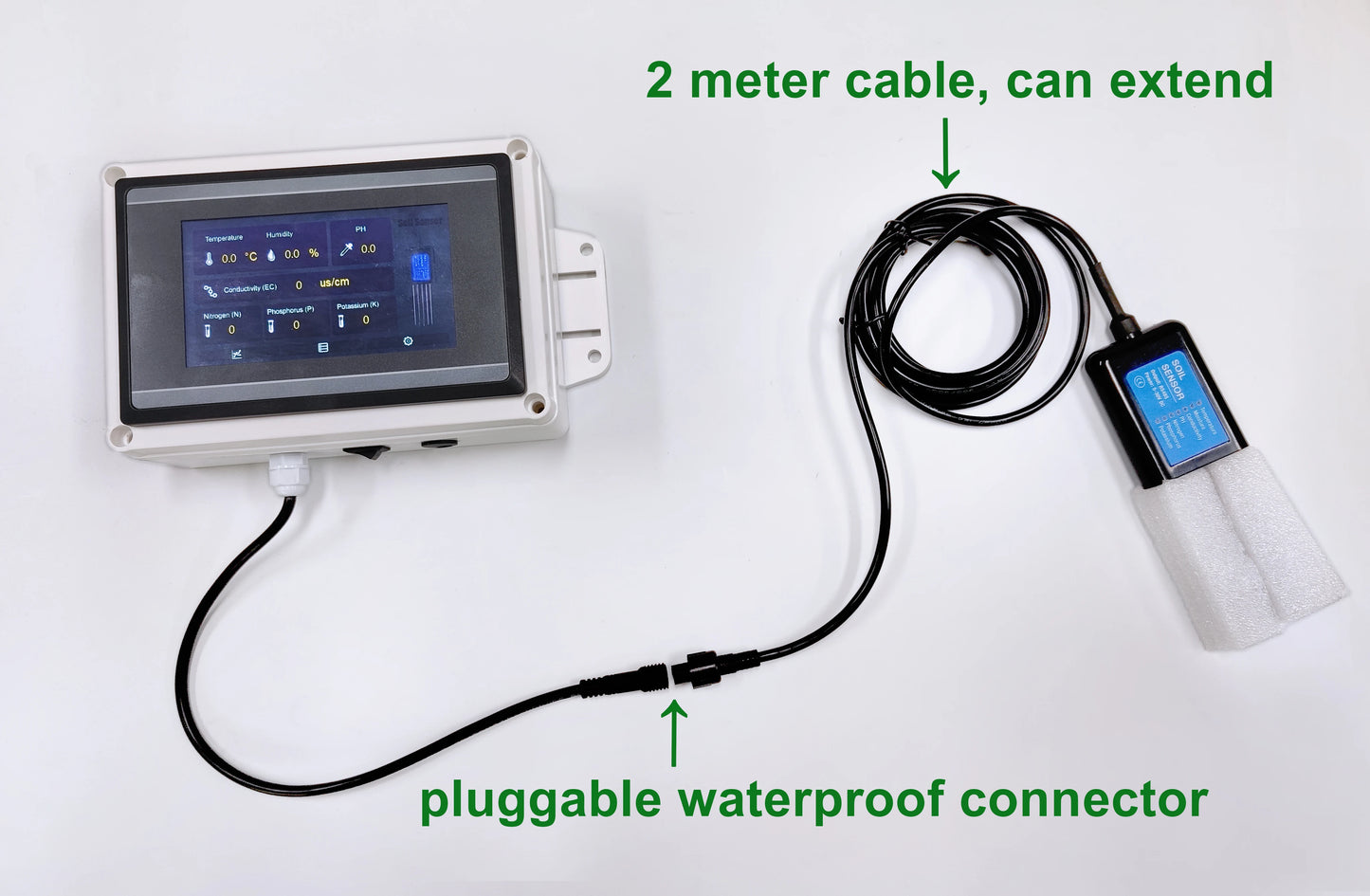 7 in 1 Soil Tester Meter - Moisture, Temperature, Humidity, EC, pH & NPK Sensor for Rapid Soil Analysis