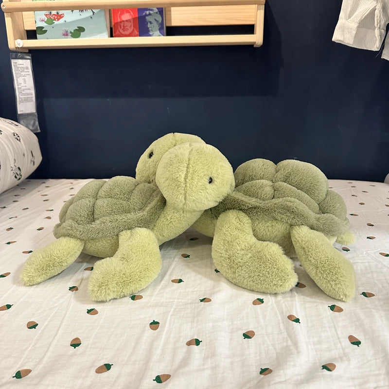 Realistic Tortoise Plush Toy — Soft Sea Turtle Stuffed Animal Doll with Keyring