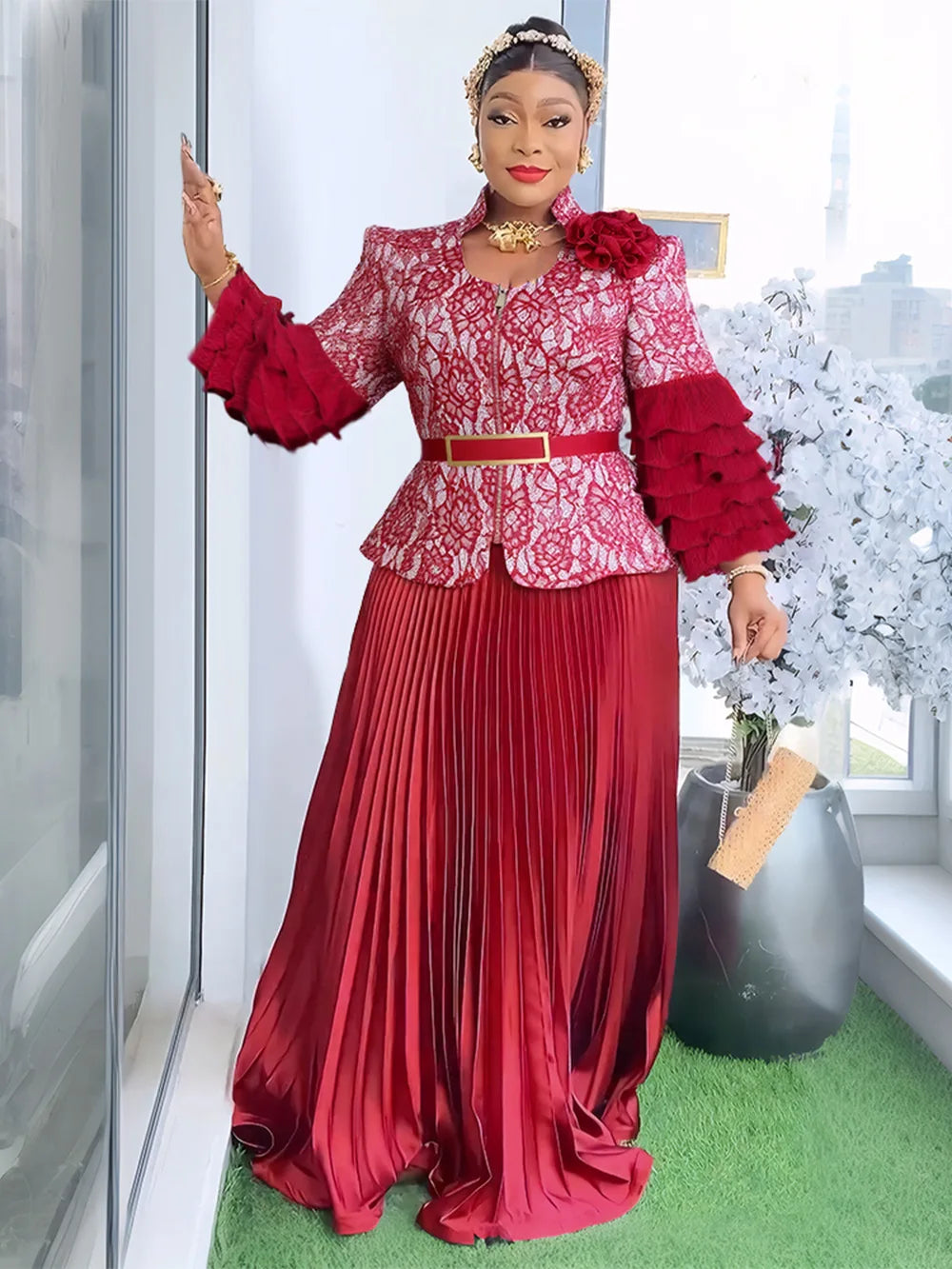 African Dresses for Women - 2025 Plus Size Sequin Evening Party Long Dress Dashiki Ankara Fashion Outfit