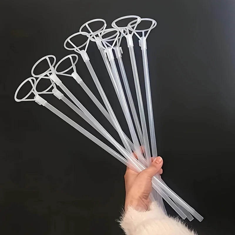 50PCS Transparent Bobo Balloon Stick Stands with Cups – Wedding, Valentine’s Day, Party & Event Decorations