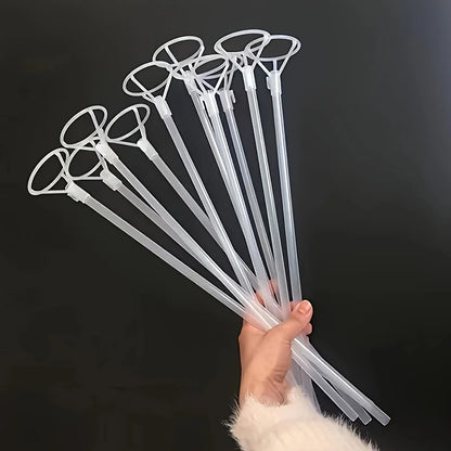 50PCS Transparent Bobo Balloon Stick Stands with Cups – Wedding, Valentine’s Day, Party & Event Decorations