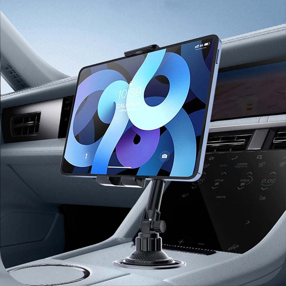 Universal Car Cup Holder Tablet Stand - Phone & iPad Mount for Smartphones and Devices Up to 11 Inch