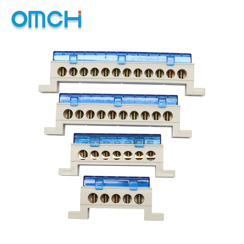 Brass Terminal Block A10 Multi-Hole (3–15 Way) – Neutral Power Distribution Terminal Strip for Electrical Cabinets & Panels