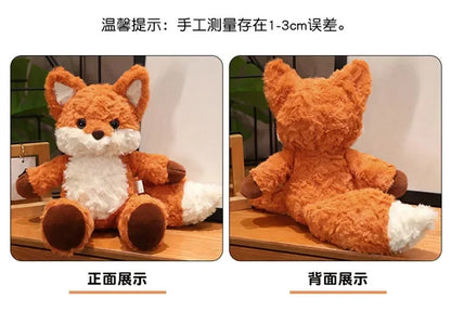 35cm/50cm Cute Fluffy Orange Fox Plush Toy – Soft Cartoon Stuffed Doll, Perfect Birthday Gift