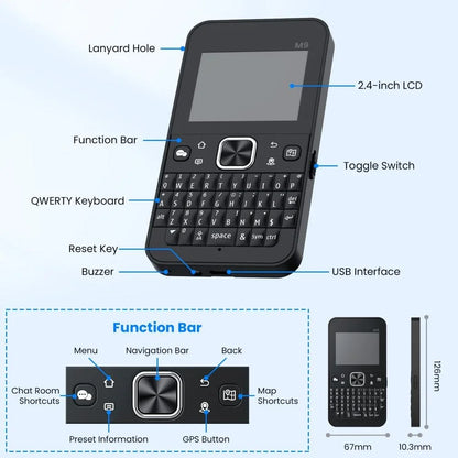 Elecrow ThinkNode M9 Meshtastic Terminal - ESP32-S3 GPS Communication Device with 2.4-Inch LCD