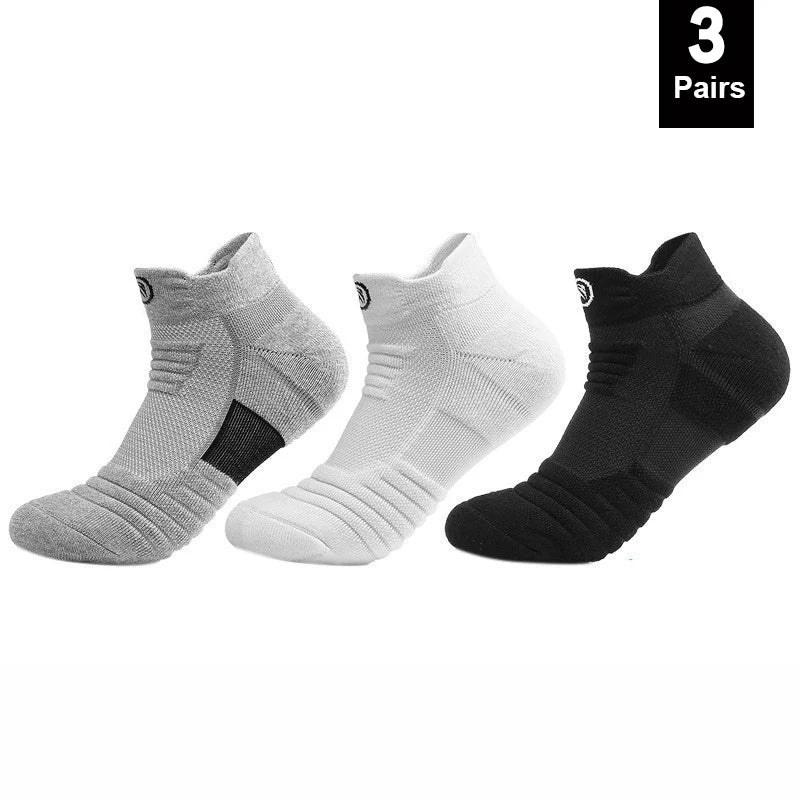1/3 Pairs Men’s Compression Socks – Breathable Sports, Basketball, Cycling, and Running High Elastic Towel Tube Socks