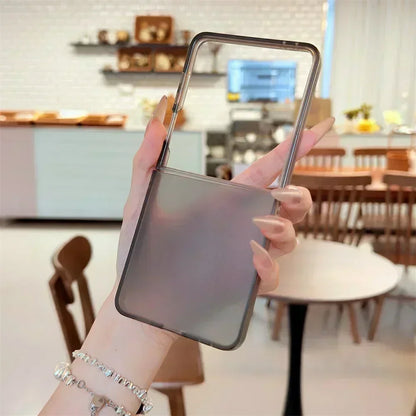 Transparent Sanding Phone Case – Shockproof Protective Shell for Samsung Galaxy Z Flip 3/4/5/6/7 5G