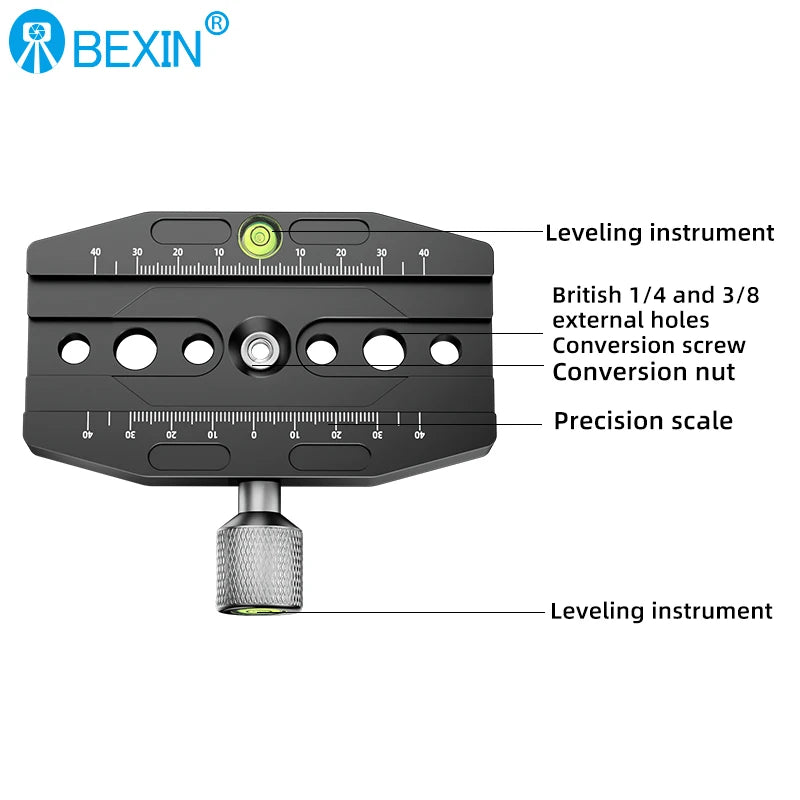 BEXIN Aluminum Arca-Swiss Quick Release Clamp – 50/70/90/110mm Tripod Ball Head Mount for Camera & Monopod Support