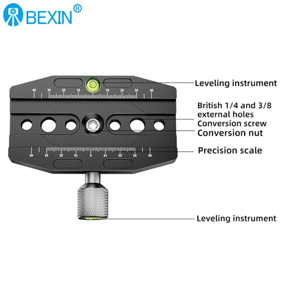 BEXIN Aluminum Arca-Swiss Quick Release Clamp – 50/70/90/110mm Tripod Ball Head Mount for Camera & Monopod Support