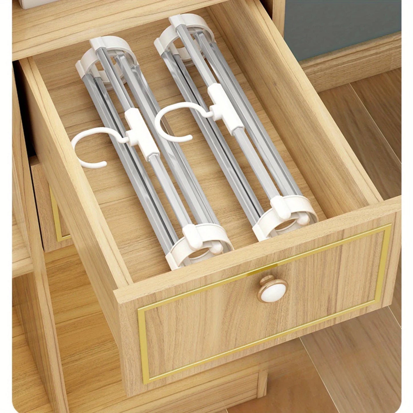 Foldable Stainless Steel Pants Hangers – Space-Saving Closet Organizer for Jeans, Leggings & Trousers   2/2