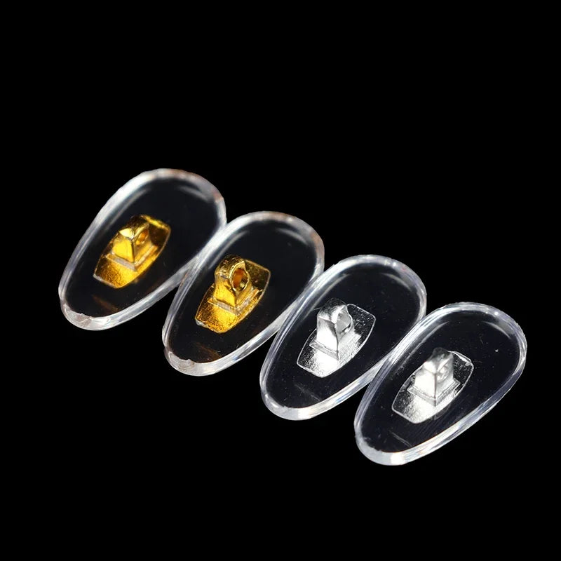10 Pairs Silicone Screw-On Nose Pads | PVC Aluminum Core for Glasses & Eyewear Support Accessories