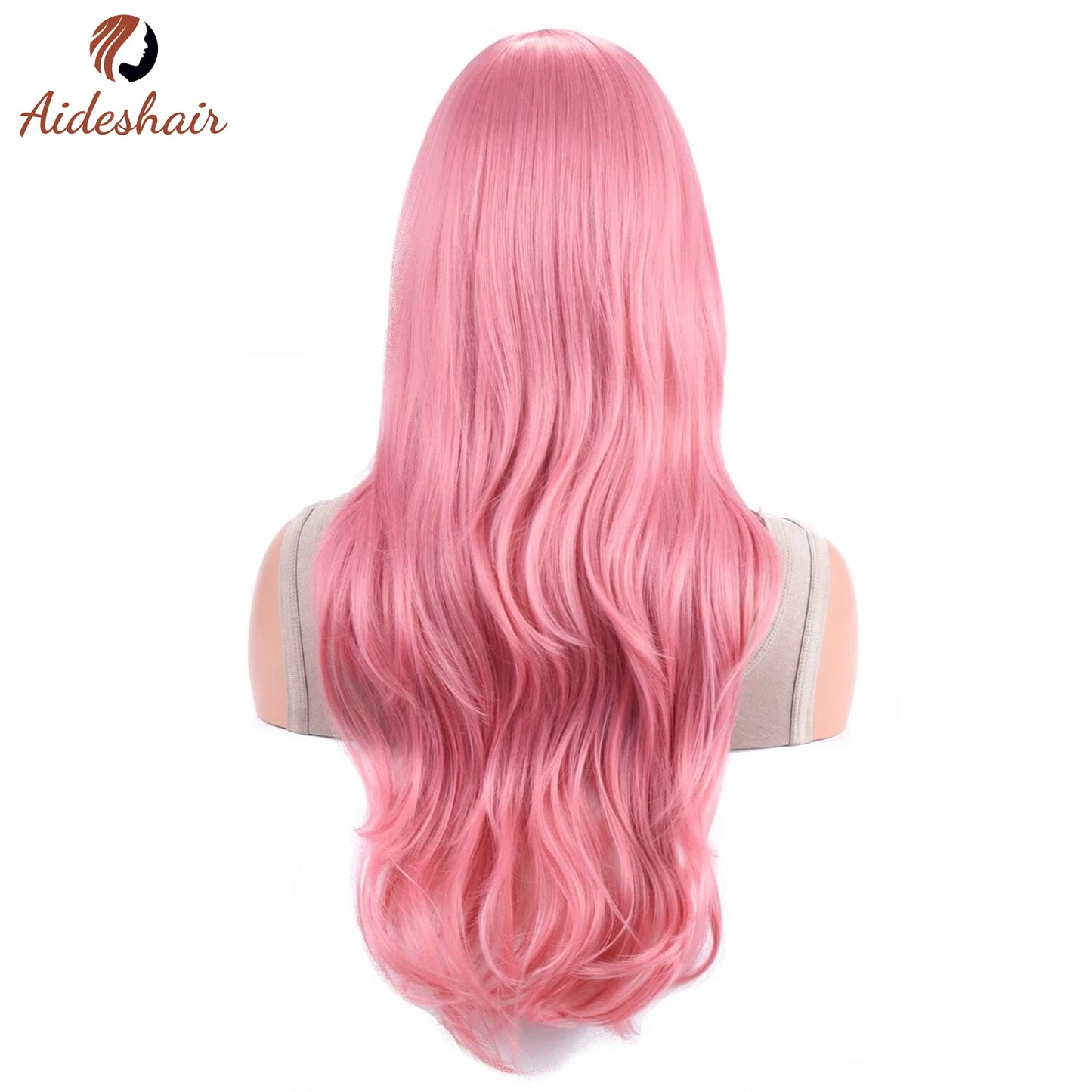 Aideshair 28" Long Wavy Curly Synthetic Wig – Heat Resistant Cosplay Wig for Women with Free Wig Cap