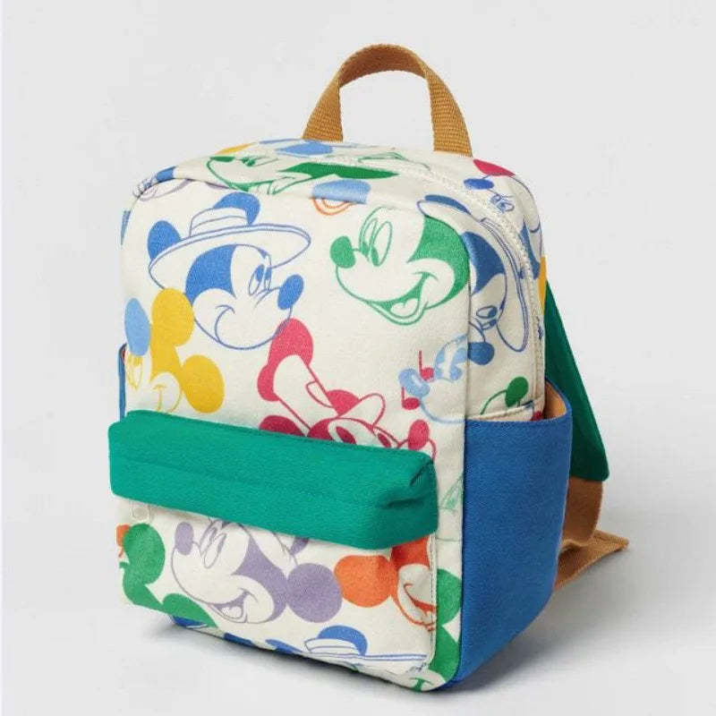 Disney Mickey Mouse Fashion Backpack - Cute Minnie Canvas School Bag, Large Capacity Backpack for Women & Girls