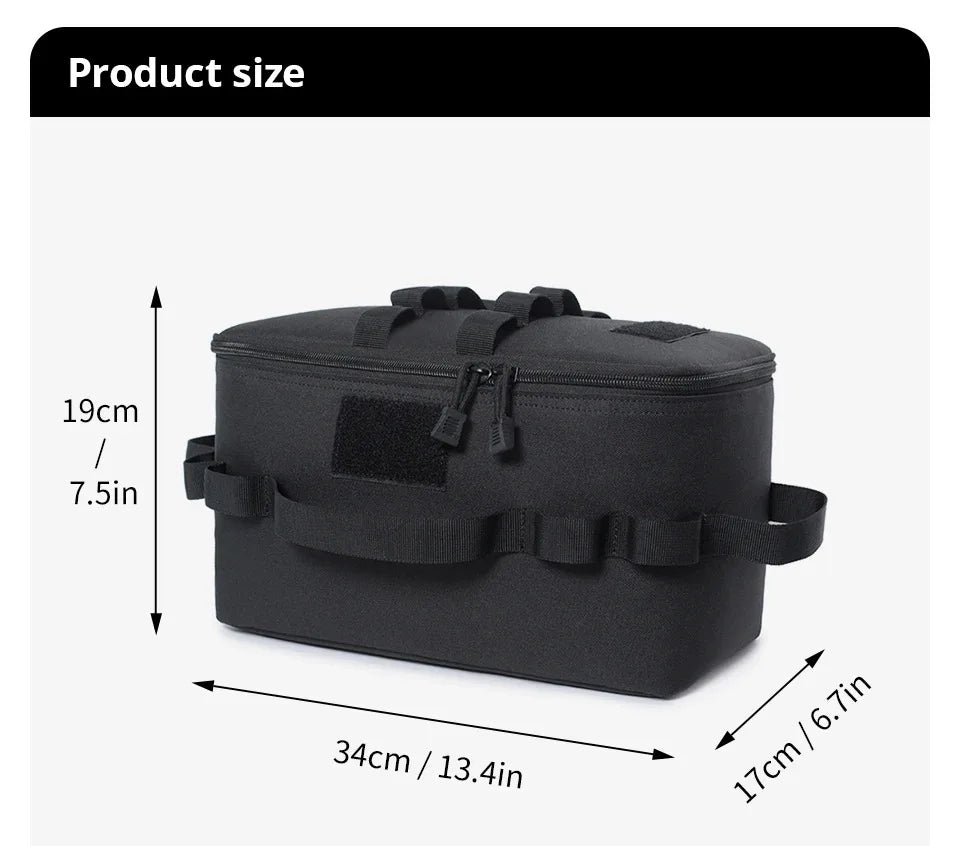 Outdoor Camping Gas Tank & Tool Storage Bag – Large Capacity Bag for Gas Canister, Ground Nails, and Cookware