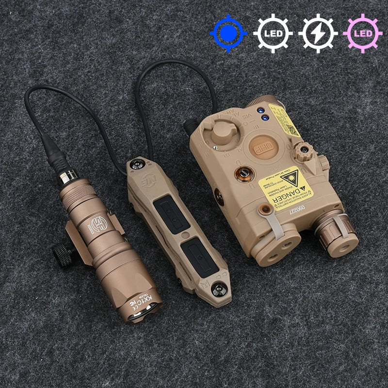 Tactical Surefir M300A/M600C Flashlight — Nylon PEQ-15 Battery Box with Dual Control Switch, Fits 20MM Rail