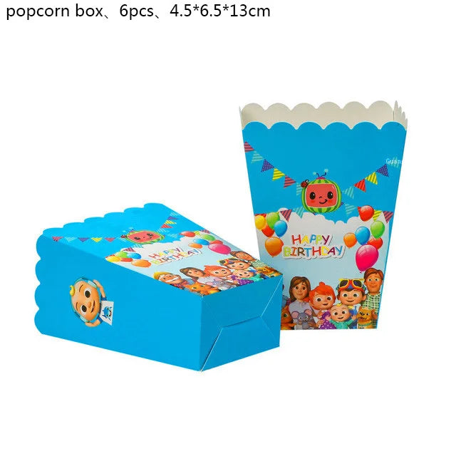 Cartoon JJ Melon Birthday Party Decorations Set – Disposable Tableware, Cups, Plates, Tablecloth, Balloons & Cake Topper for Kids & Baby Shower