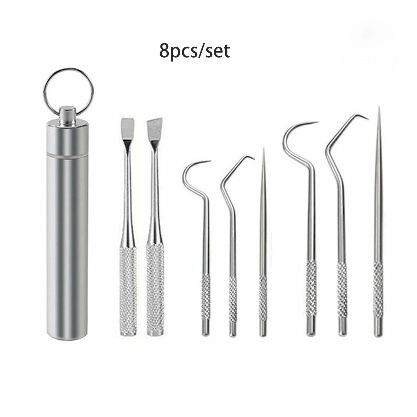 Stainless Steel Reusable Toothpick & Floss Set – Portable Teeth Cleaning Oral Care Kit