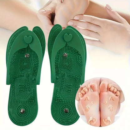 Portable Silicone Acupressure Foot Massage Slippers – Pain Relief & Circulation Boost