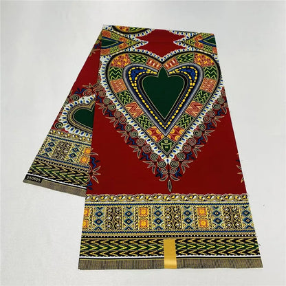 6 Yards African Real Wax Fabric - 100% Cotton Original Ankara Print for Party Dresses K121901