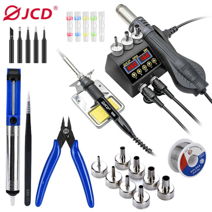 JCD 8898 2-in-1 Soldering Station 750W – Soldering Iron & Hot Air Gun for BGA SMD Phone Repair & Welding