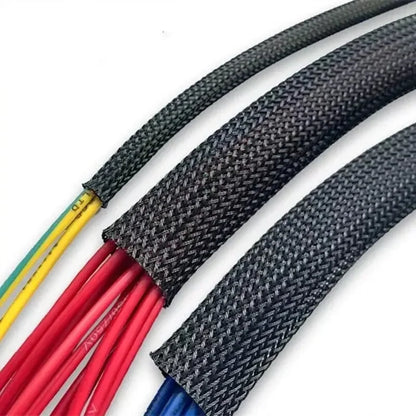 3M Black Insulated Braid Sleeving – 19mm Tight PET Wire Cable Protection, Expandable Cable Sleeve for Wire Gland