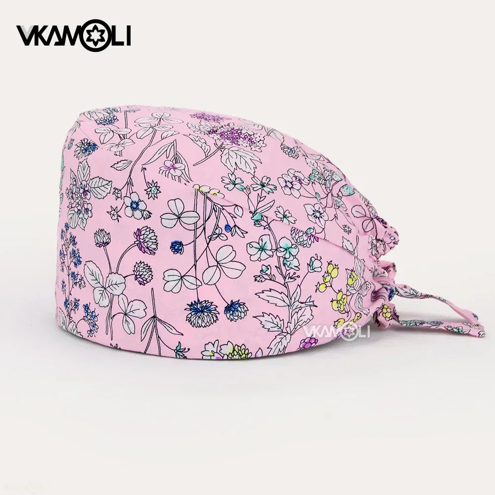 Unisex Ankara Cotton Nursing Hat - 100% Cotton Surgical Scrub Cap for Doctors, Nurses & Veterinary Medical Staff