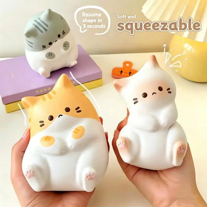 3-Piece Cute Cartoon Cat Squeeze Toy Set - Soft PU Slow-Rebound Fidget Toys for Stress Relief, Sensory Play, and Relaxation Gifts