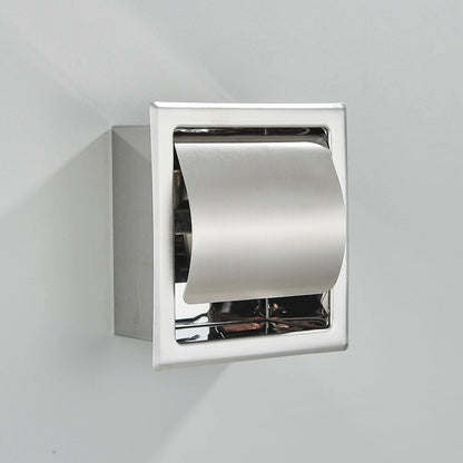 Onyzpily Bathroom Toilet Paper Holder | Chrome Finish Stainless Steel Tissue Box Holder, Wall Mounted, Black & Chrome