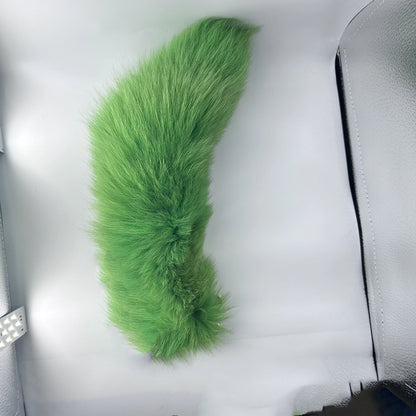 Natural Fox Fur Tail Keychain – 40cm Furry Racoon Bag Charm & Fluffy Keyring Accessory for Women