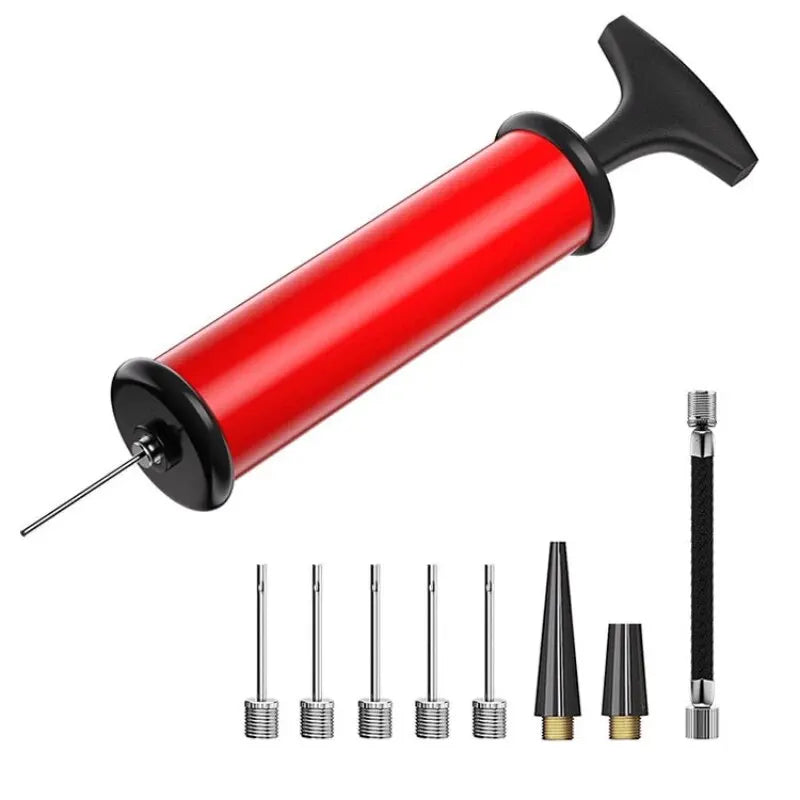 Portable Multifunctional Ball Pump with Needle & Nozzle - Inflator for Football, Basketball, Volleyball, Swimming