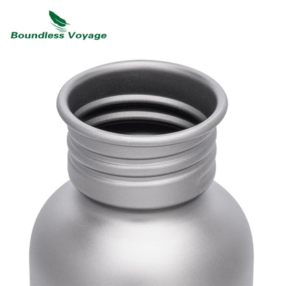 Wide Mouth Titanium Water Bottle - Reusable Sports Drinking Bottle for Camping, Hiking, Climbing, Running & Travel