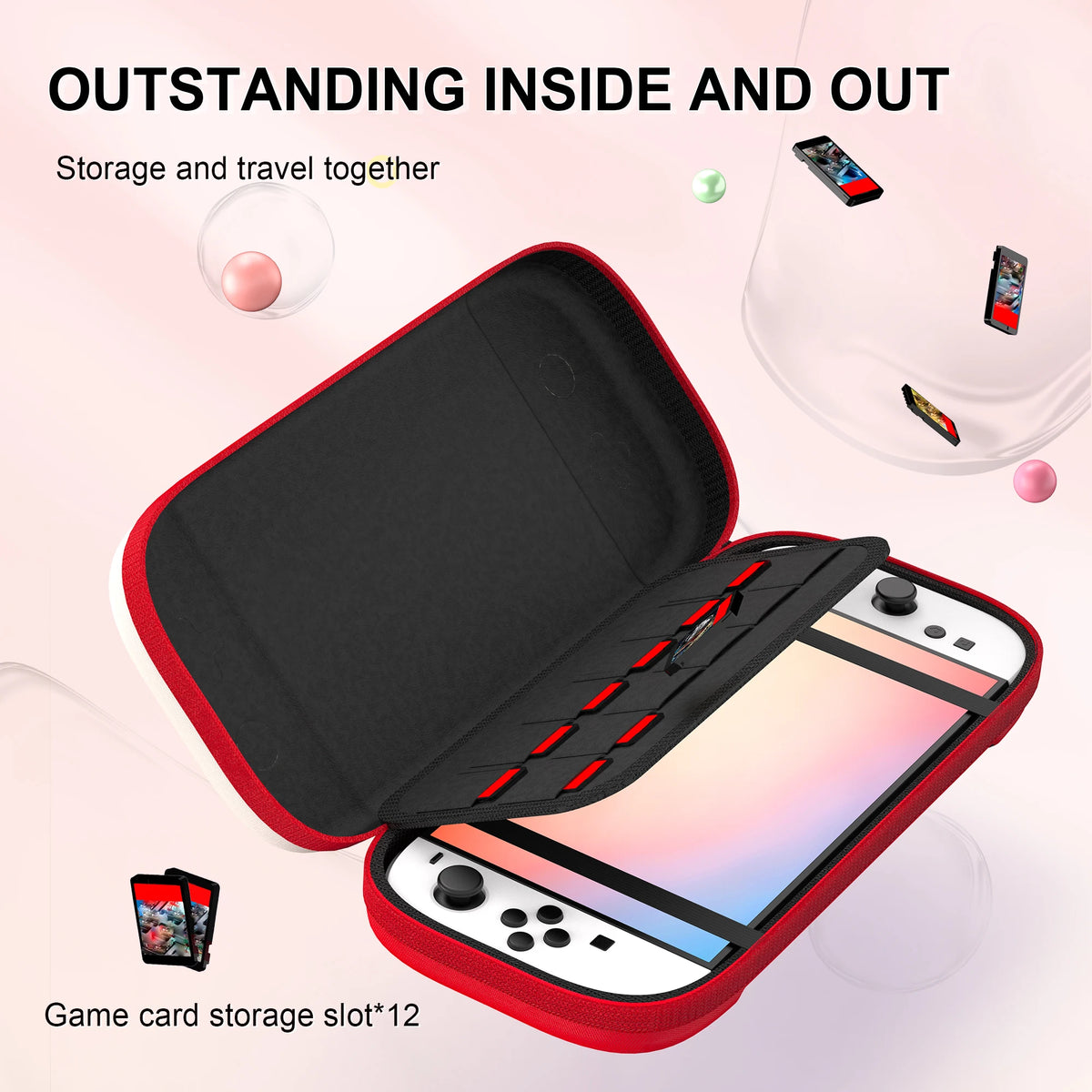 EAV Nylon Hard Shell Case for Nintendo Switch 2 - Portable Waterproof Storage Bag with Card Slot, Anti-Drop Protection
