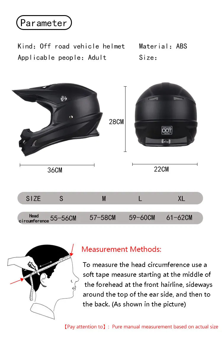 DOT Adult Motocross Helmet – Classic Off-Road Racing Casco for Men & Women, Enduro & Downhill Kask