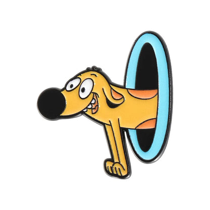 Colorful Cat & Dog Anime Brooch – Cartoon Pin for Clothing, Collars, and Film & TV Accessories