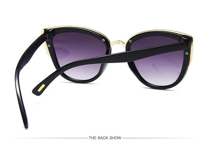 Women's Cat Eye Polarized Sunglasses - Luxury Black Metal Frame, Stylish & Fast-Selling Sunwear