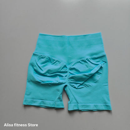 High Waisted Yoga Shorts - Seamless Tummy Control Fitness Shorts for Running, Workout & Activewear