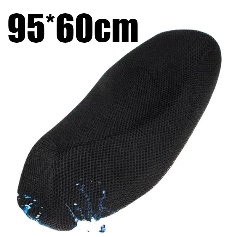 Summer Cooling 3D Mesh Motorcycle Seat Cover – Breathable Anti-Slip Scooter Cushion Protection Pad with Grid Design
