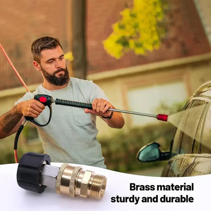 Pressure Washer Adapter Set — 3/8" Quick Connect Kit, M22 14mm Male-Female Thread, 5000 PSI Spray Gun Connector