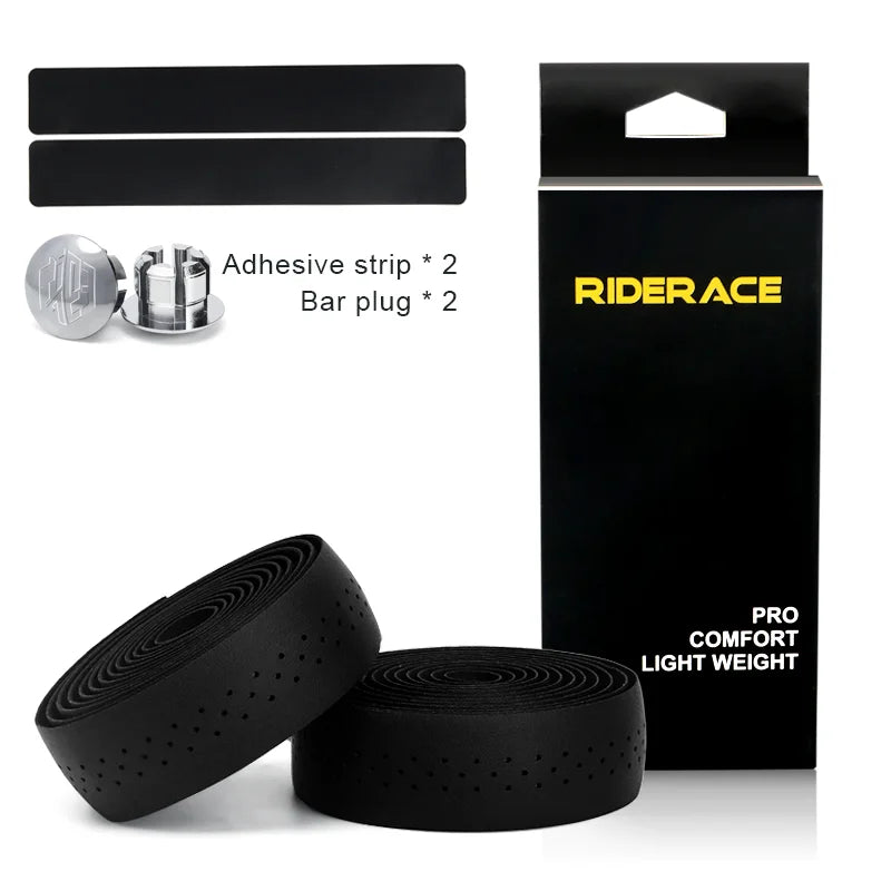 RIDERACE Bicycle Handlebar Tape – Anti-Slip PU EVA Breathable Damping Straps for Road Bike Anti-Vibration Grip