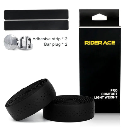 RIDERACE Bicycle Handlebar Tape – Anti-Slip PU EVA Breathable Damping Straps for Road Bike Anti-Vibration Grip
