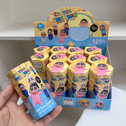 12PCS Surprise Blind Box Cartoon Character Dolls – Cute Model Toy Figures for Mobile, Car & Desktop Decoration Gift