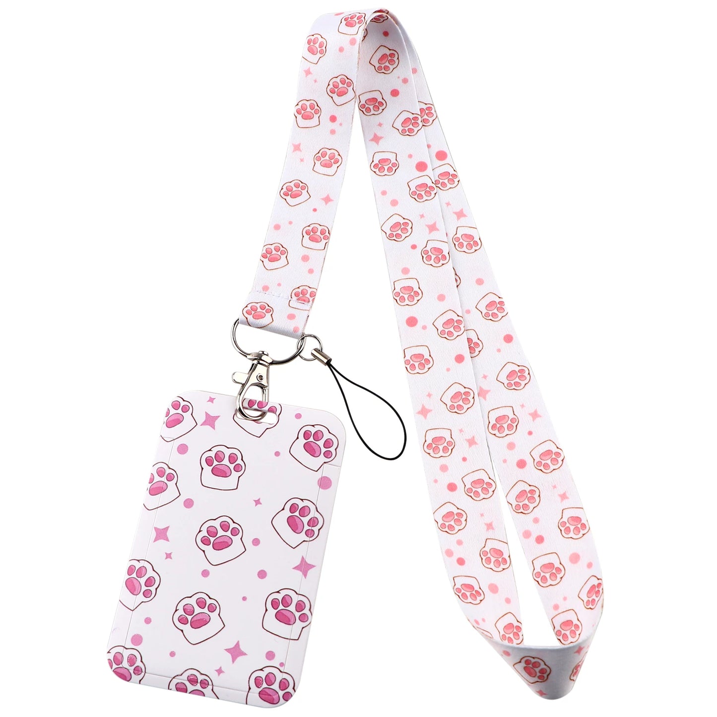 Cartoon Cat Lanyard Keychain – Multifunctional ID Card Badge Holder, Camera USB, Phone Neck Strap Accessories