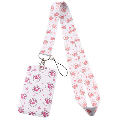 Cartoon Cat Lanyard Keychain – Multifunctional ID Card Badge Holder, Camera USB, Phone Neck Strap Accessories