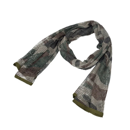 Outdoor Camouflage Netting Scarf — Camo Mesh Face Veil & Shemagh Head Wrap for Camping, Hiking, Shooting