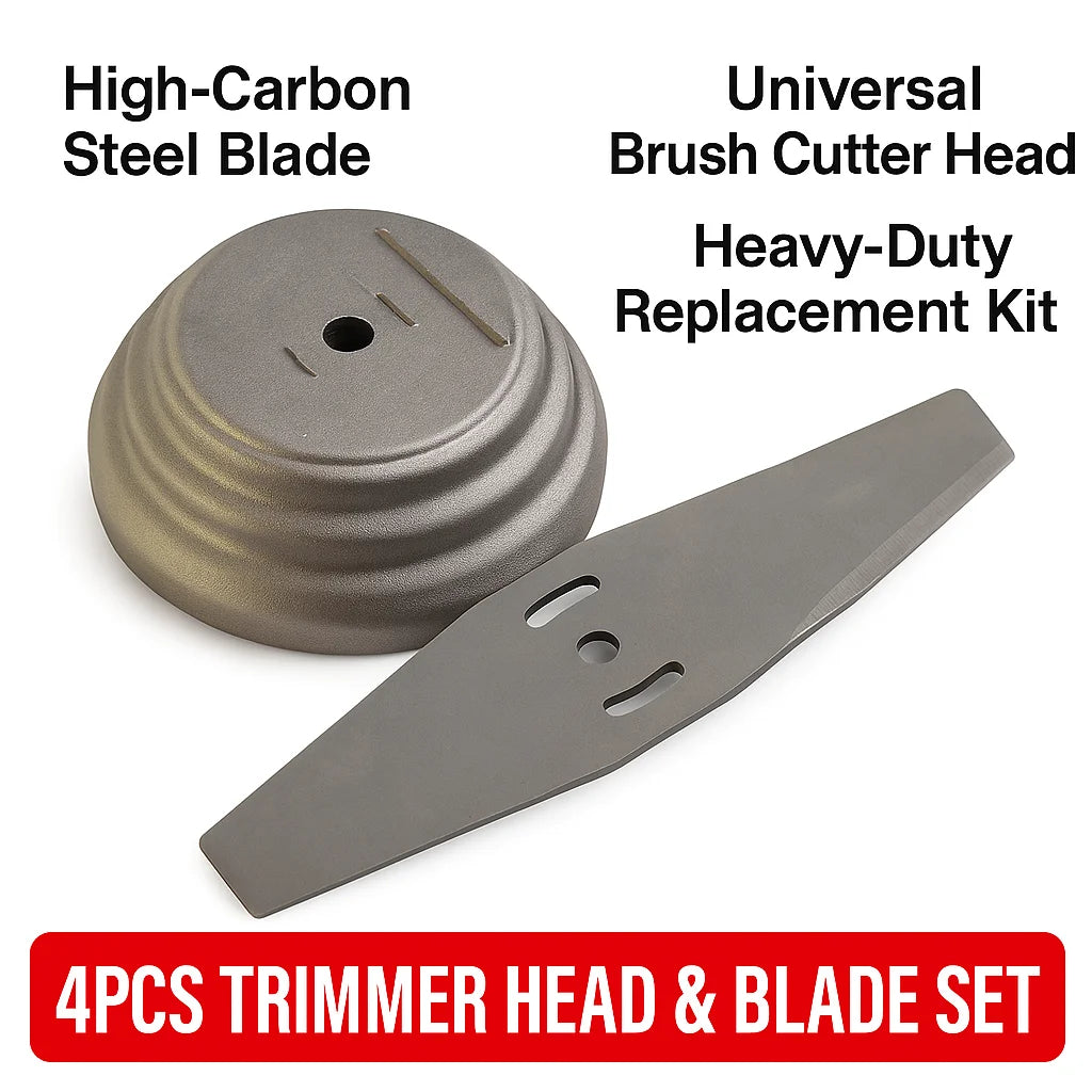 Universal Metal Saw Blade Kit - Grass Trimmer & Lawn Mower Accessory with Plastic Cover and Screws