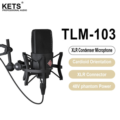 TLM 103 XLR Condenser Microphone – Professional Cardioid Mic for Recording, Podcasting, Voice Over, and Streaming