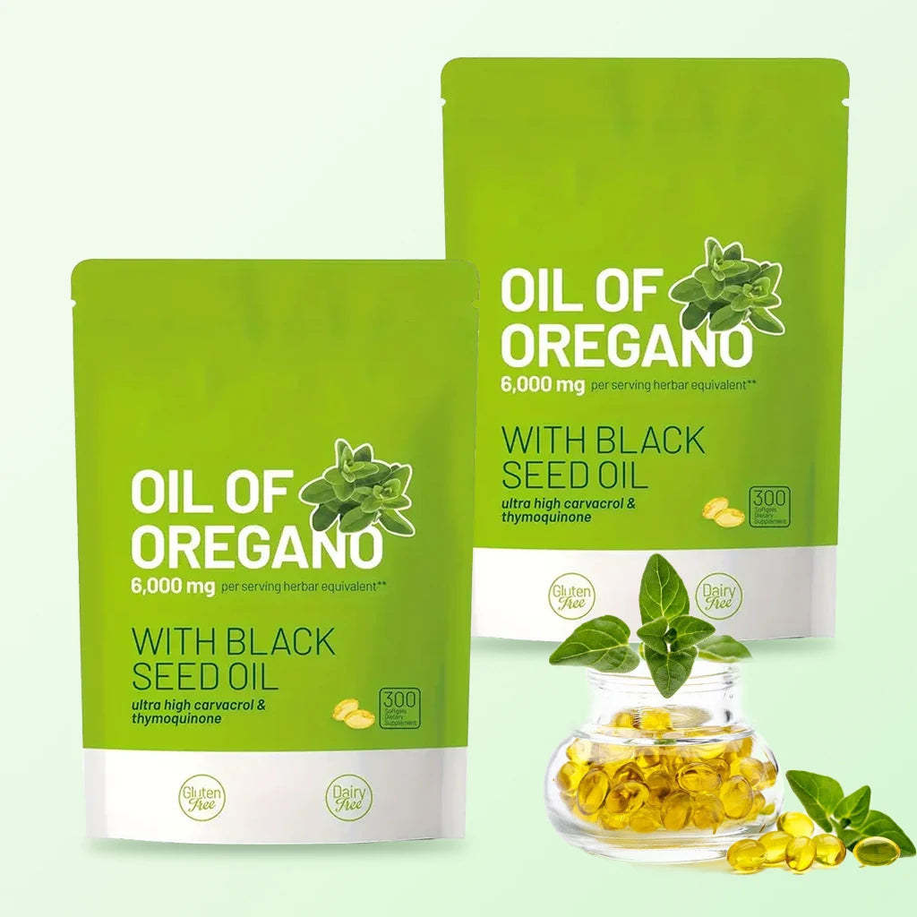 300 Capsules Oil of Oregano with Black Seed Oil — Natural Antioxidants for Fitness & Nutritional Support