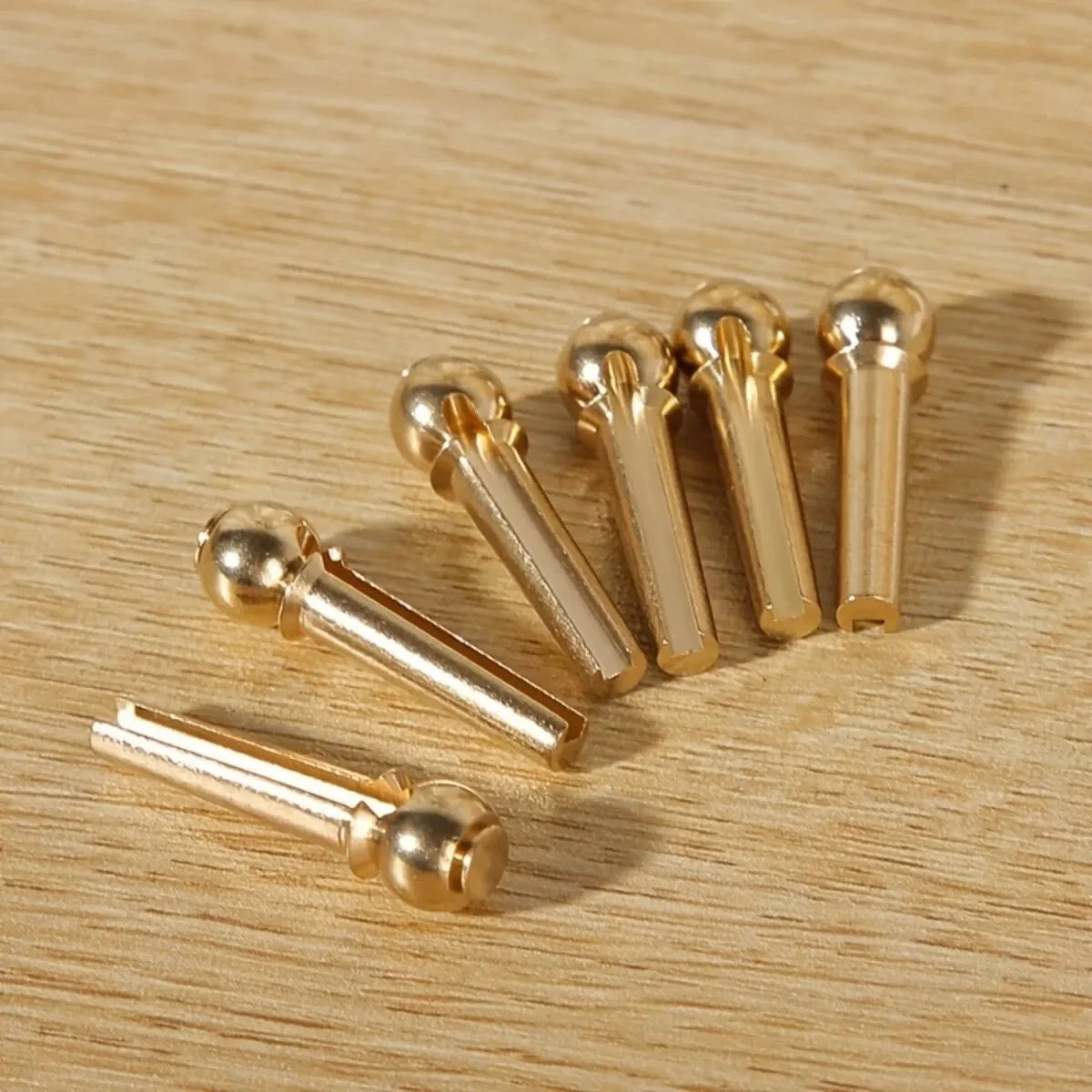6 Pcs Brass Guitar Bridge Pins – String Pegs with Bridge Pin Puller, Guitar Parts Replacement