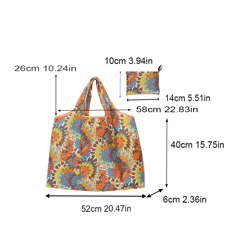 Large Capacity Foldable Shopping Bag – Eco-Friendly Waterproof Grocery & Supermarket Shoulder Tote