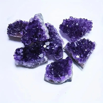 2PCS Natural Amethyst Healing Crystals — Energy Stones for Spiritual Treatment & Home Decoration